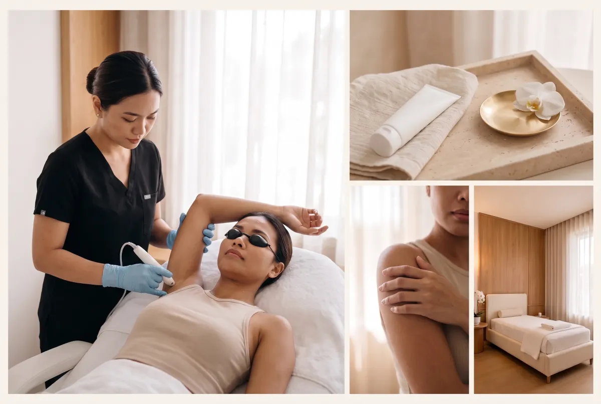Underarm whitening with a laser at ICONIQUE, The Peninsula Manila, Makati